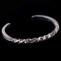 画像4: ナバホ族 Lyle Secatero #6スクエア ツイスト ウォーター バングル