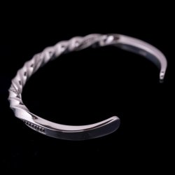 画像5: ナバホ族 Lyle Secatero #6スクエア ツイスト ウォーター バングル