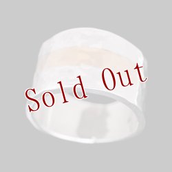 画像1: ナバホ族 Bruce Morgan 14K/SS ハンマーテクスチャ リング