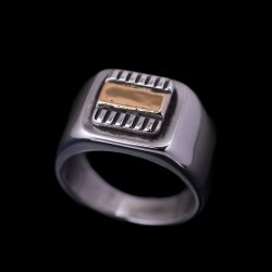 画像1: 【コラボ企画】Bruce Morgan×RIVER MAIL 14K チゼル シグネチャー リング
