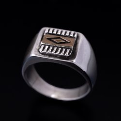 画像1: 【コラボ企画】Bruce Morgan×RIVER MAIL 14K ダイヤ シグネチャー リング