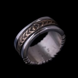 画像4: 【RIVER MAIL企画】ナバホ族 Bruce Morgan 1/2 14K サンバースト 4ダイヤ+アロー リング