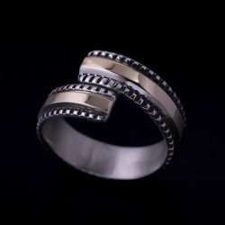 画像1: 【RIVER MAIL企画】ナバホ族 Bruce Morgan 1/4 14K チゼル アジャスタブル リング