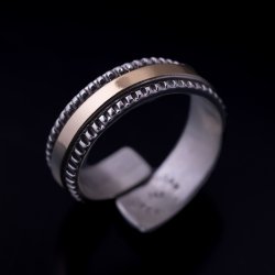 画像2: 【RIVER MAIL企画】ナバホ族 Bruce Morgan 1/4 14K チゼル アジャスタブル リング