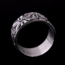 画像2: ナバホ族 Lyle Secatero 3/8" フラワー スタンプ リング