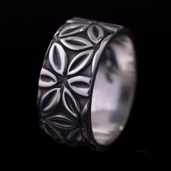 画像3: ナバホ族 Lyle Secatero 3/8" フラワー スタンプ リング