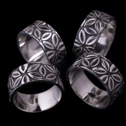 画像4: ナバホ族 Lyle Secatero 3/8" フラワー スタンプ リング