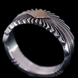 画像3: ナバホ族 Pat Bedonie 1/4” 14K サンバースト リング