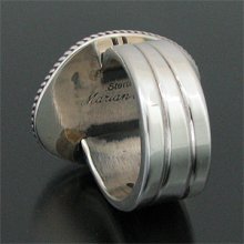 着用画像2: ナバホ族 Marian Nez イースターブルー ターコイズ リング 17号