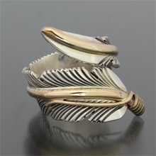 着用画像1: ナバホ族 Harvey Mace イーグルフェザー 12KGF リング 10号