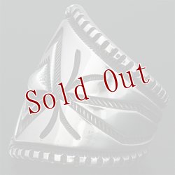 画像3: ナバホ族 Harrison Jim 1 1/4” バンプアウト スタンプ インゴットシルバー リング 23.5号