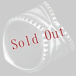 画像5: ナバホ族 Harrison Jim 1 1/4” バンプアウト スタンプ インゴットシルバー リング 23.5号