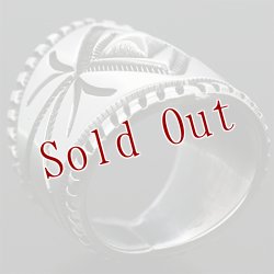 画像7: ナバホ族 Harrison Jim 1 1/4” バンプアウト スタンプ インゴットシルバー リング 23.5号