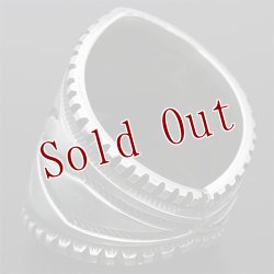 画像8: ナバホ族 Harrison Jim 1 1/4” バンプアウト スタンプ インゴットシルバー リング 23.5号