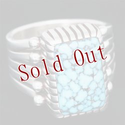 画像3: ナバホ族 Howard Nelson キングマン ターコイズ 長方形 リング 12号