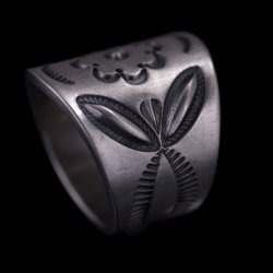 画像3: ナバホ族 Jacob D. Morgan バンプアウト/スタンプ シルバー リング 19.5号