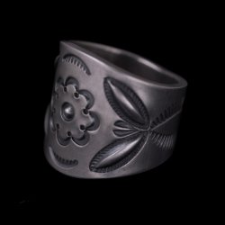 画像5: ナバホ族 Jacob D. Morgan バンプアウト/スタンプ シルバー リング 19.5号