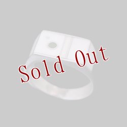 画像1: ナバホ族 Veronica Benally アイボリー/ターコイズ インレイ リング 14号