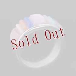 画像2: ナバホ族 Veronica Benally マルチストーン コーンロー インレイ リング 6号