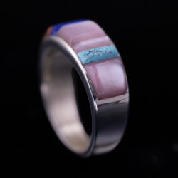 画像3: ナバホ族 Veronica Benally マルチストーン コーンロー インレイ リング 6号