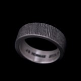 ナバホ族 Jacob D. Morgan 1/4" 11ga テクスチャー バンド リング 11号
