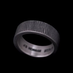 画像1: ナバホ族 Jacob D. Morgan 1/4" 11ga テクスチャー バンド リング 11号
