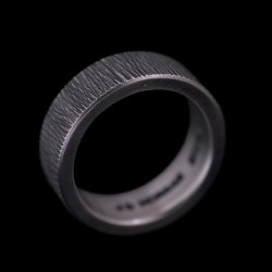 画像2: ナバホ族 Jacob D. Morgan 1/4" 11ga テクスチャー バンド リング 11号