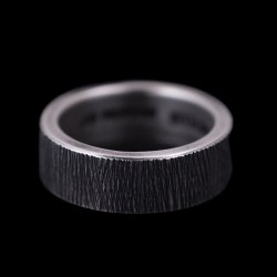画像4: ナバホ族 Jacob D. Morgan 1/4" 11ga テクスチャー バンド リング 11号