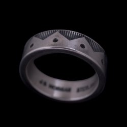 画像1: ナバホ族 Jacob D. Morgan 11ga クラウン ハンドスタンプ バンド リング 19号