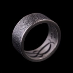 画像2: ナバホ族 Jacob D. Morgan 3/8" 12ga テクスチャー/スタンプ バンド リング 13.5号