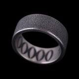 ナバホ族 Jacob D. Morgan 3/8" 12ga テクスチャー/スタンプ バンド リング 20号