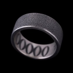 画像1: ナバホ族 Jacob D. Morgan 3/8" 12ga テクスチャー/スタンプ バンド リング 20号