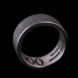 画像2: ナバホ族 Jacob D. Morgan 3/8" 12ga テクスチャー/スタンプ バンド リング 20号