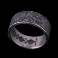 画像1: ナバホ族 Jacob D. Morgan 3/8" 12ga テクスチャー/スタンプ バンド リング 23号