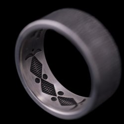 画像3: ナバホ族 Jacob D. Morgan 3/8" 12ga テクスチャー/スタンプ バンド リング 23号