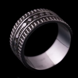 画像2: ナバホ族 Lyle Secatero 3/8" フォーディレクション クラウド/レイン リング 23号