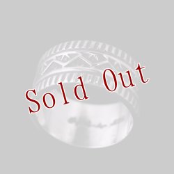 画像1: ナバホ族 Lyle Secatero 3/8" ライトニング リング 17号