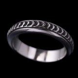 ナバホ族 Lyle Secatero #4ハーフラウンド ウォーター リング 23号