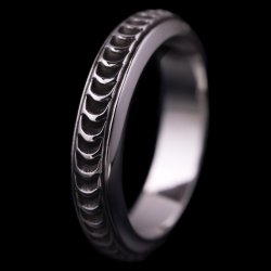 画像3: ナバホ族 Lyle Secatero #4ハーフラウンド ウォーター リング 23号