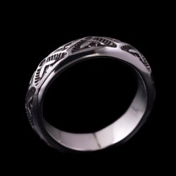 画像2: ナバホ族 Lyle Secatero #4ハーフラウンド ライトニング リング 17号