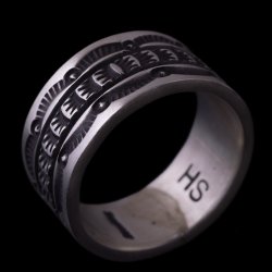 画像3: ナバホ族 Herman Smith 3/8" クラシックスタイル リング 18号