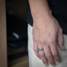 着用画像3: ナバホ族 Herman Smith 3/8" クラシックスタイル リング 18号