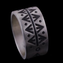 画像4: ナバホ族 Herman Smith 3/8" クラシックスタイル リング 14.5号