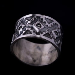 画像1: ナバホ族 Sunshine Reeves 1/2" クラシックスタイル リング 16号