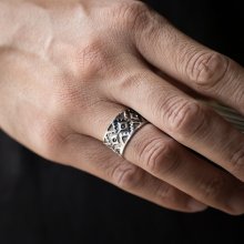 着用画像2: ナバホ族 Sunshine Reeves 1/2" クラシックスタイル リング 16号