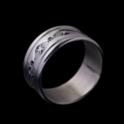 画像2: ナバホ族 Tanya Mace 3/8" SS スタンプ リング