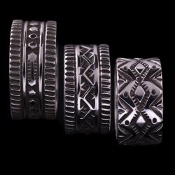 画像4: ナバホ族 Lyle Secatero 3/8" フォーディレクション クラウド/レイン リング 23号