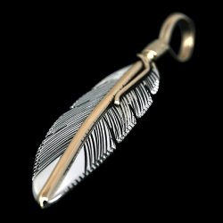 画像3: 【再入荷】ナバホ族 Harvey Mace 12KGF イーグルフェザー ペンダント M/ストレート チェーン付き