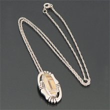 着用画像1: ナバホ族 Jerry Nelson シェル チャンネルインレイ ネックレス