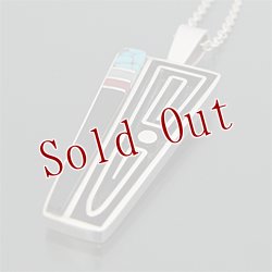 画像1: ナバホ族 Albert Nells オーバーレイ チャンネルインレイ ネックレス